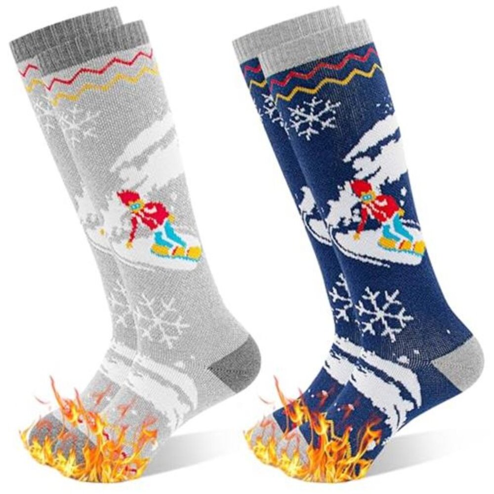 2 Pairs Kids Warm Thick Snow Socks